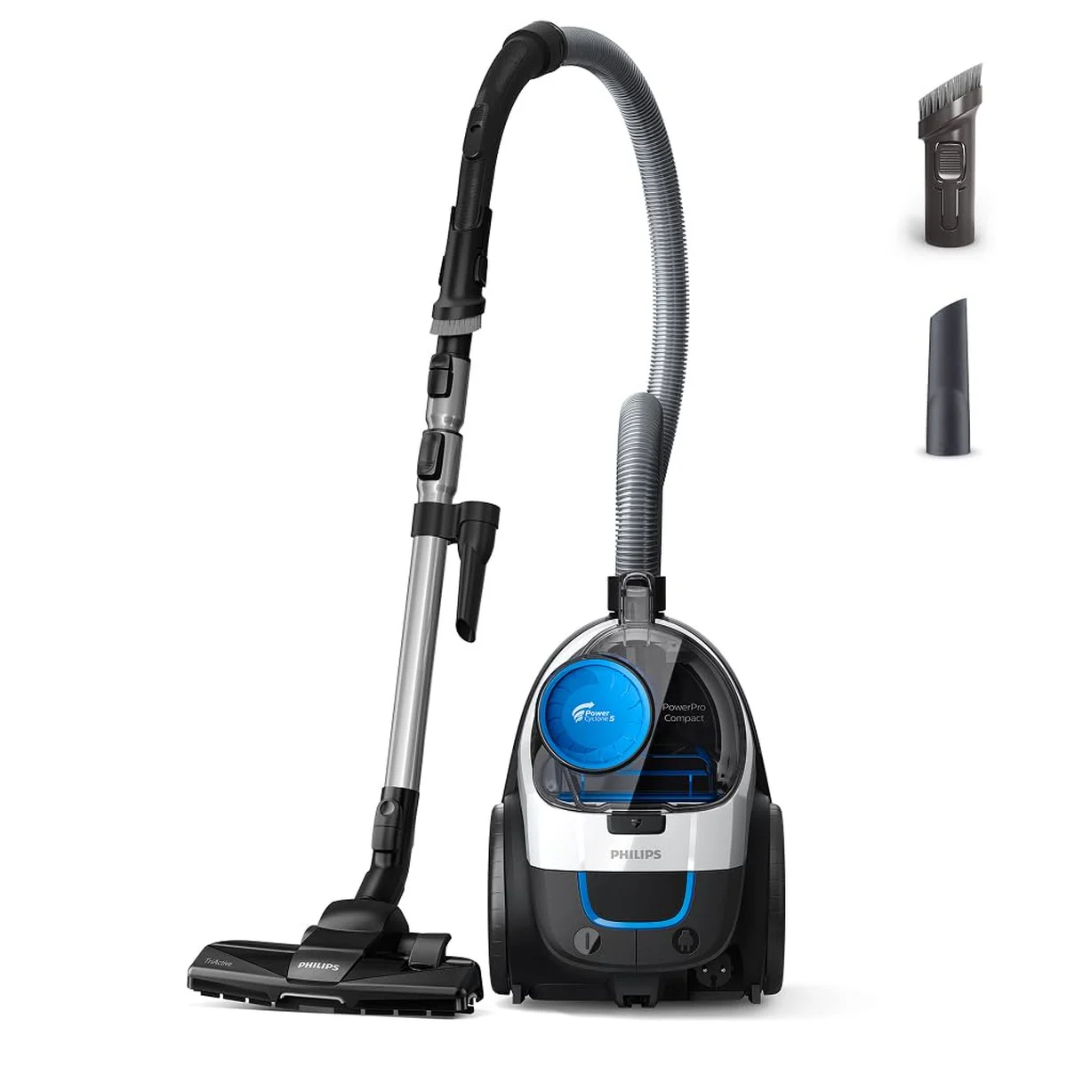 L’aspirateur traîneau Philips PowerPro Compact et ses accessoires