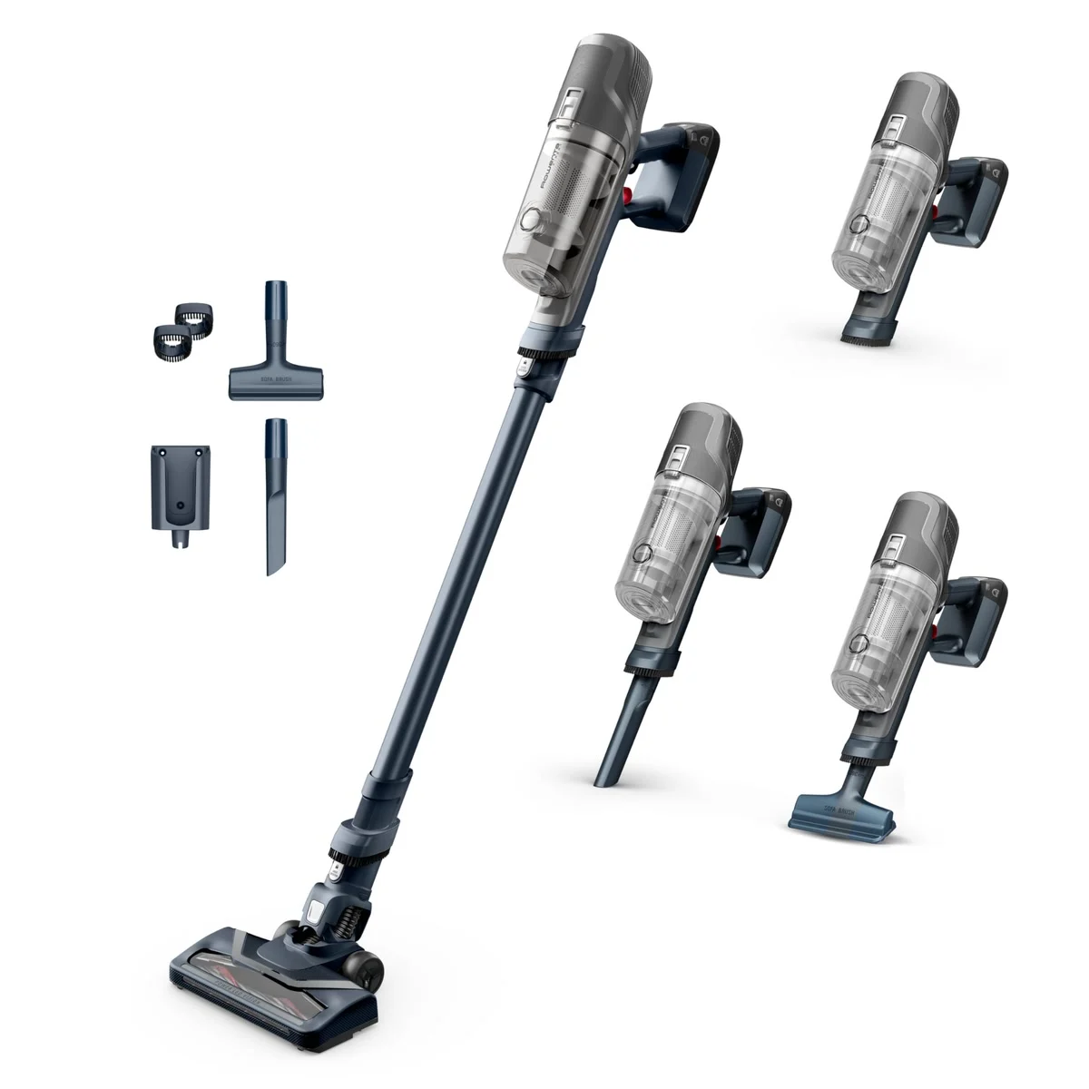 Le Rowenta X-Pert 6.60 et ses accessoires, en balai et en aspirateur à main