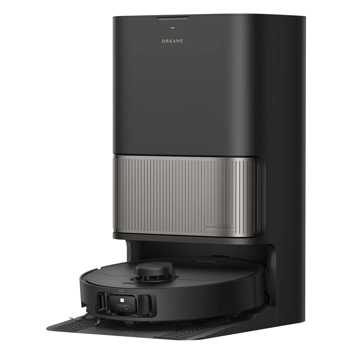 Le robot Dreame L40s Pro Ultra sur sa station noire