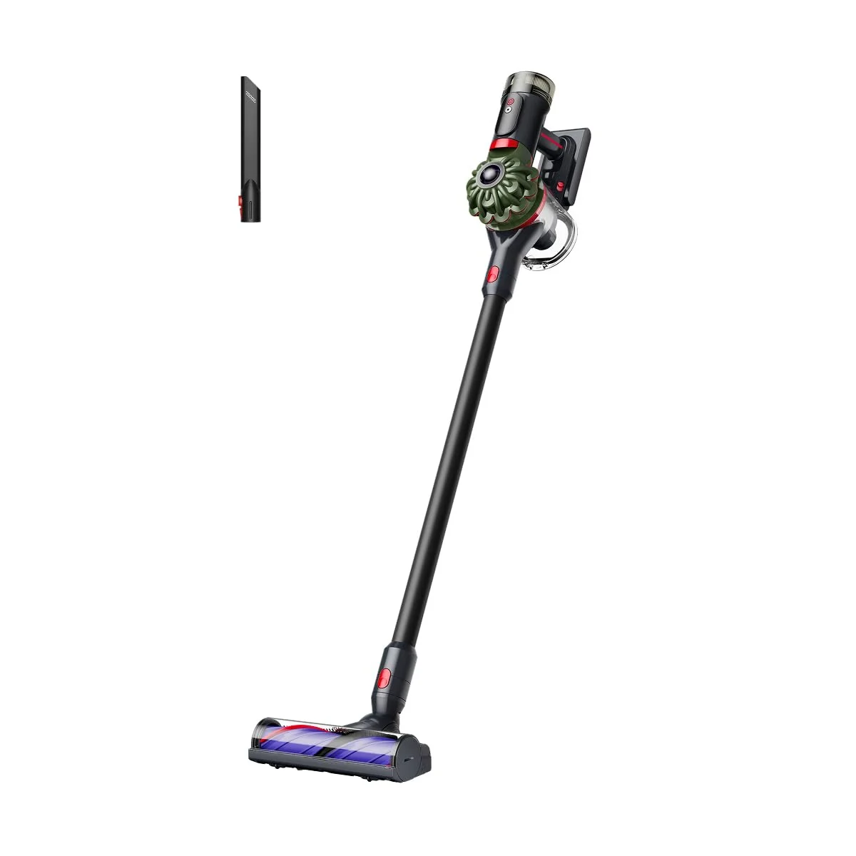 Le Dyson V8 Cyclone et son long suceur