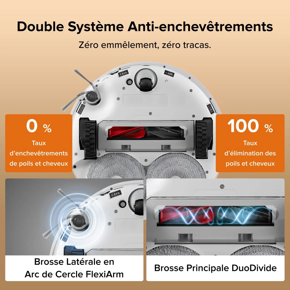 Les brosses anti-emmêlement du Roborock Qrevo Edge 2