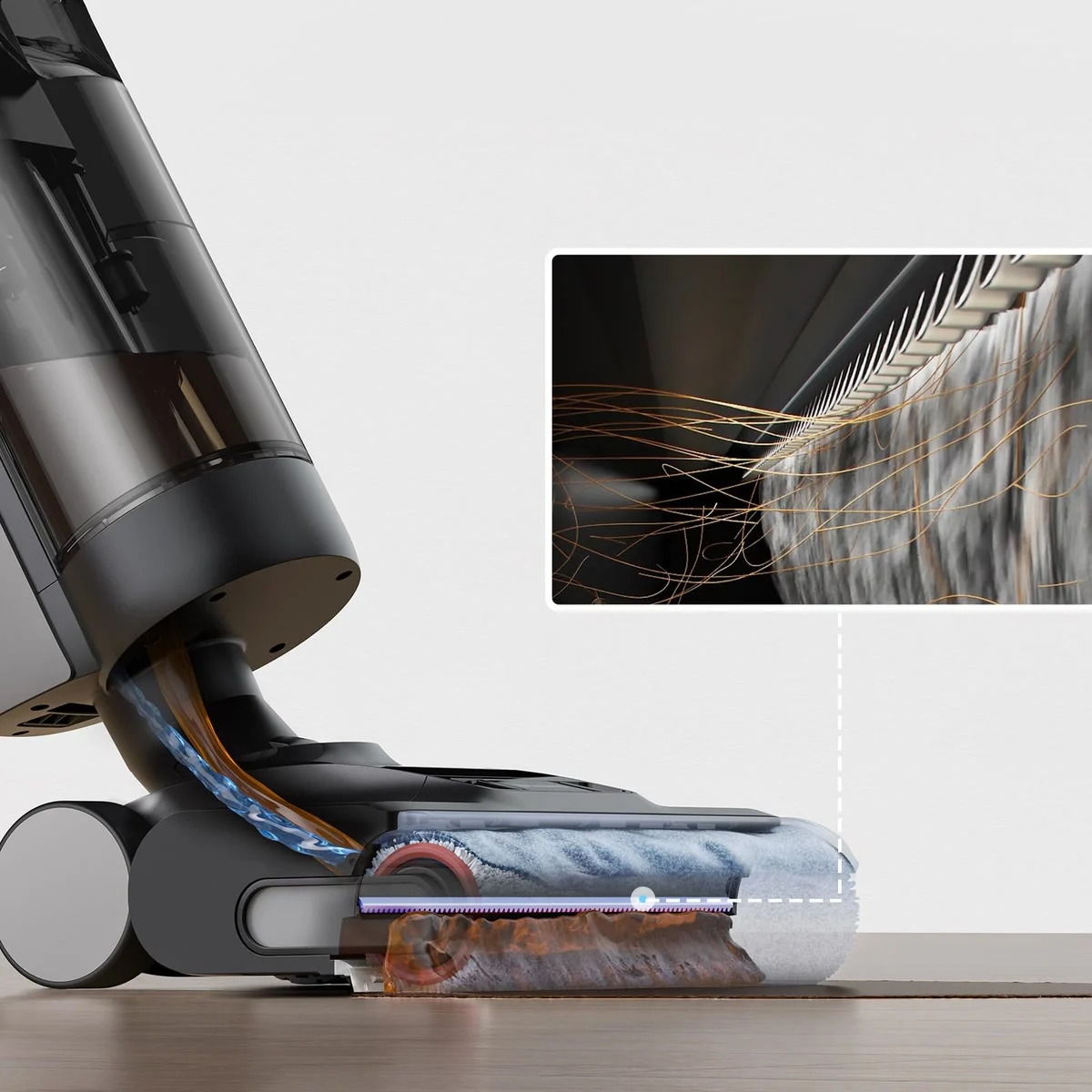 Le racleur à dents de peigne de la brosse du Dreame H12 Pro Ultra