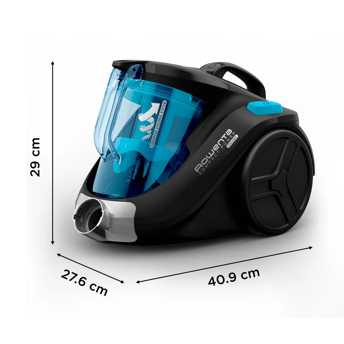 Les dimensions du Rowenta Compact Power Cyclonic : 29 × 27,6 × 40,9 cm